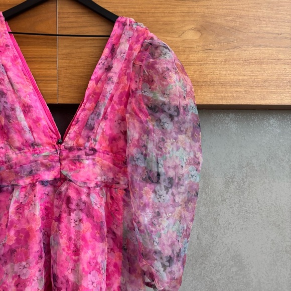 Missguided Puff Sleeve Mini Floral Dress, Size 8 - Picture 11 of 14